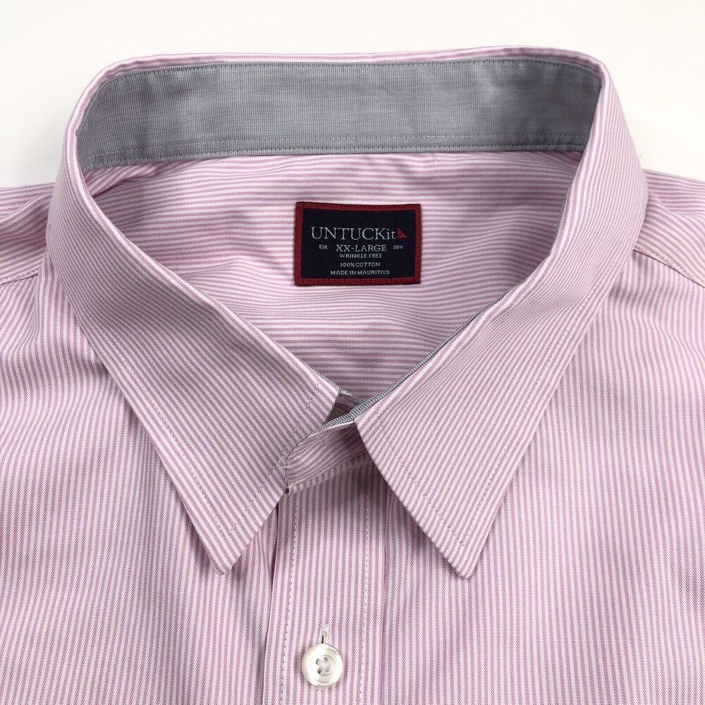 UNTUCKit XXL Pink EUC Mens Button Front Long Sleeve Dress Shirt